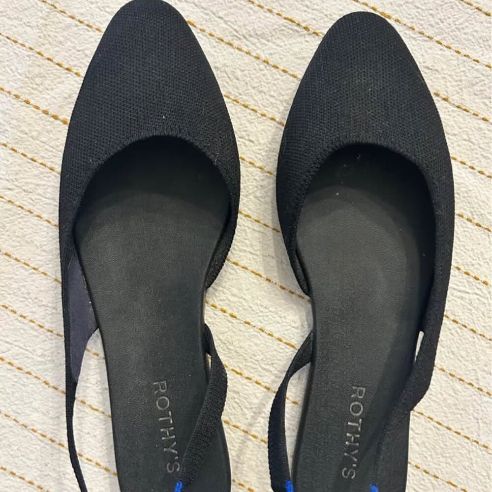 Rothy's sling backs black 9.5